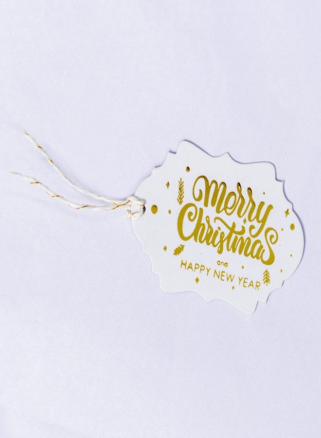 UE Merry Christmas & Happy New Year Gift Tags Gold Foil - Fancy Frame Gift Tags for Christmas (Pack of 30) - Image 4